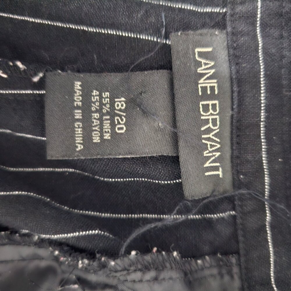 Lane Bryant 18/20 black pinstriped straight leg pants